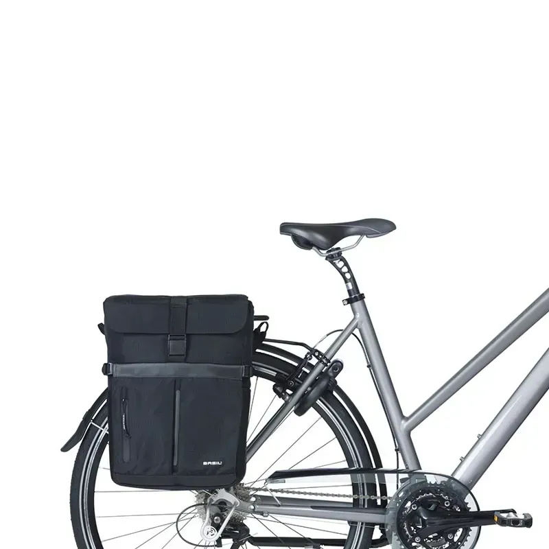 Basil Move Simple 15l MIK Studs Pannier Bag in Black-4