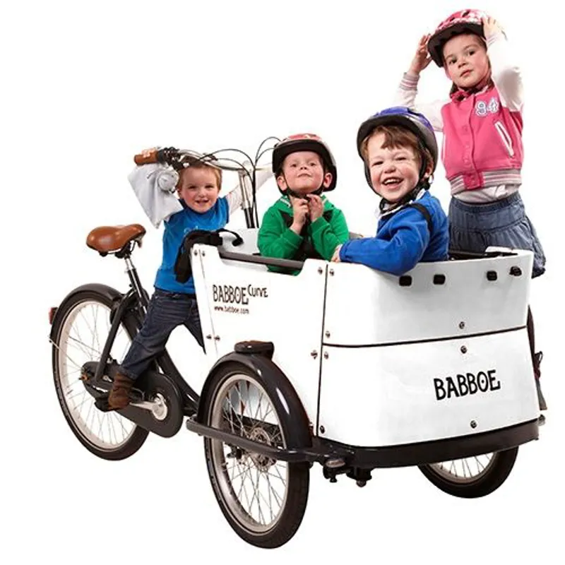 Babboe Curve-E Electric Cargo Trike Wood-3