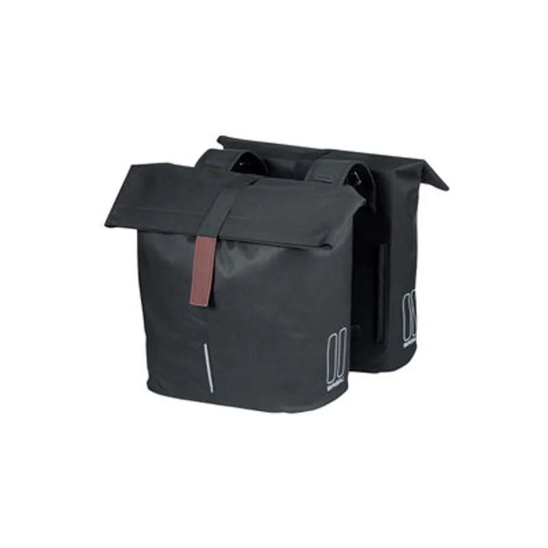 Basil City Shopper Double Bicycle Pannier Bags in Black