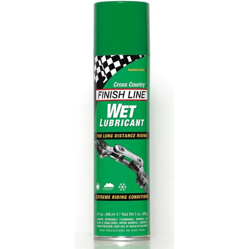 Finish Line 8oz Cross Country Wet Chain Lube Aerosol in Green