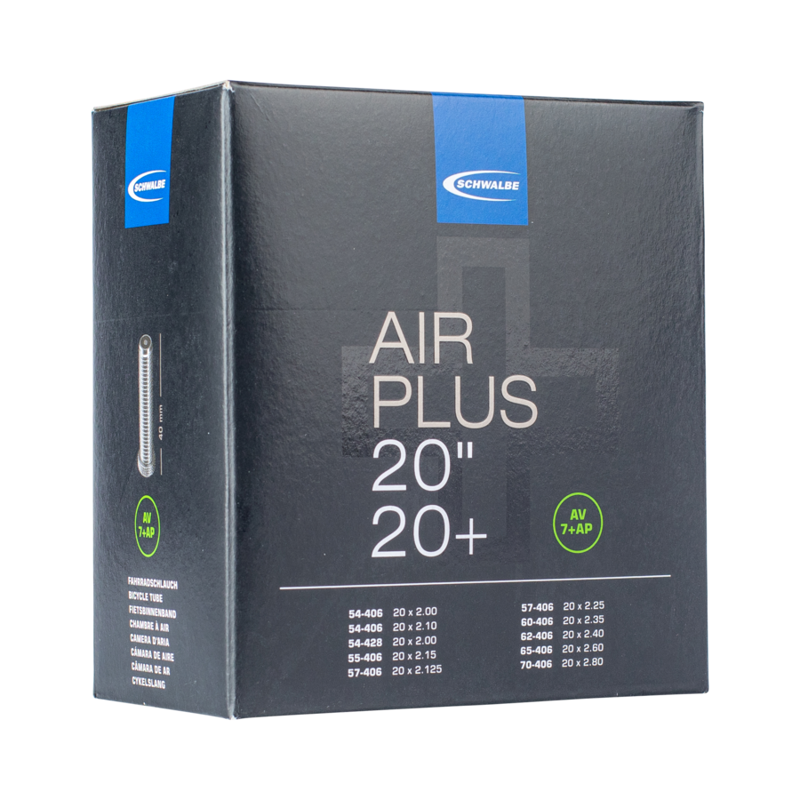 Schwalbe AV7 20-inch Air Plus Inner Tubes in Light Blue